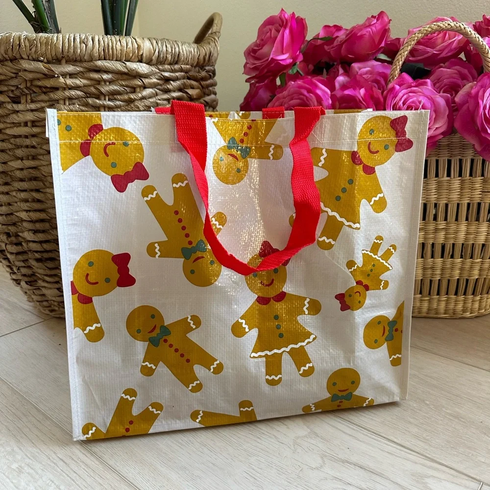 target reusable gingerbread man girl Christmas holiday gift bag