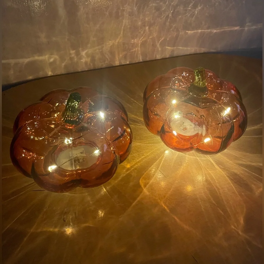 Target LED Glass Pumpkin Decor - Set of 2