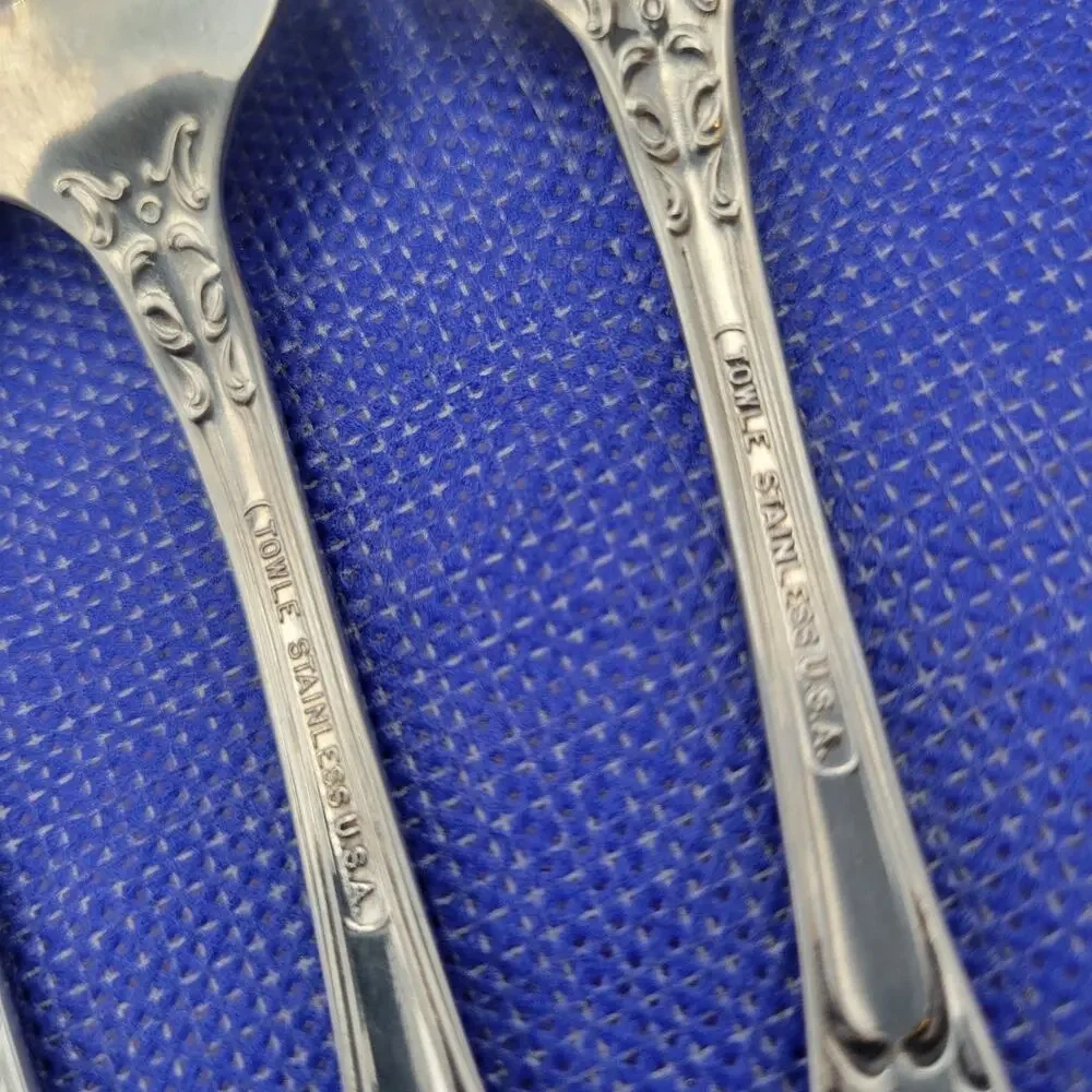 Set of 4 Towle Silver Merrimack Stainless Steel USA Salad Fork