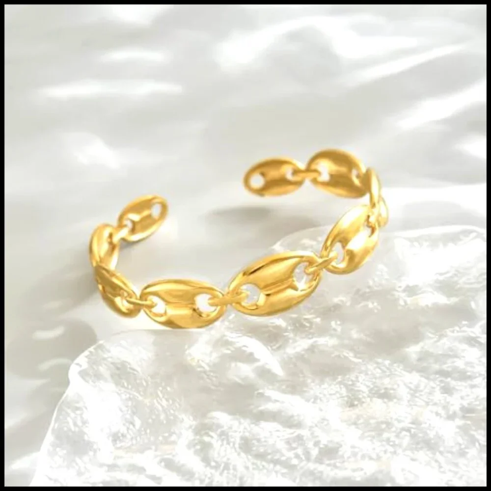 Gold Plated Cuff Bracelet Minimalist Adjustable Open Bangle Dainty Wrist