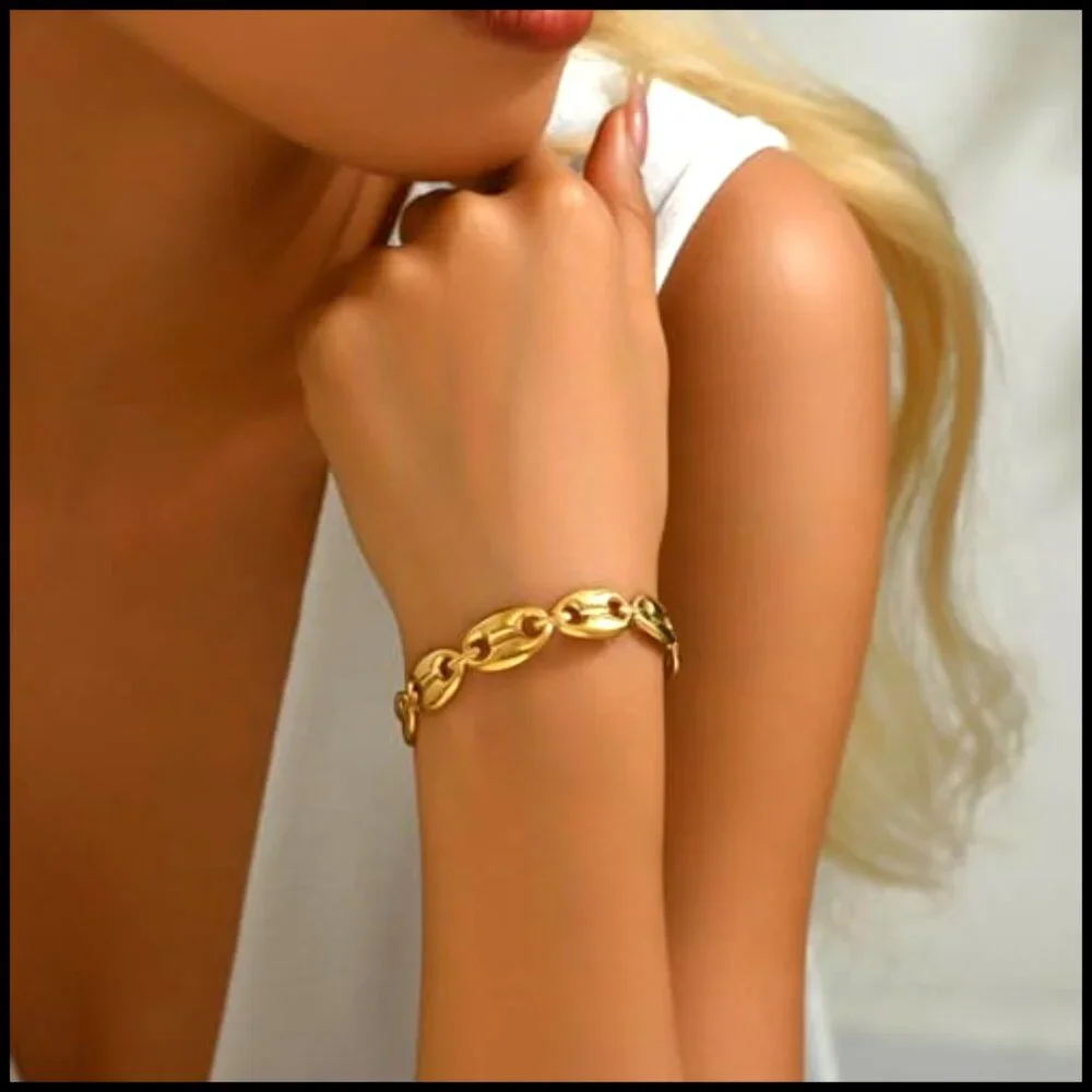 Gold Plated Cuff Bracelet Minimalist Adjustable Open Bangle Dainty Wrist