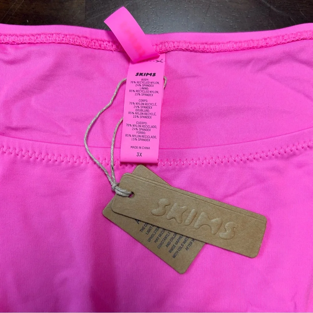 NWT SKIMS Swim Dipped Tie Bottoms in Taffy Pink SW-TBM-0797 Size 3X