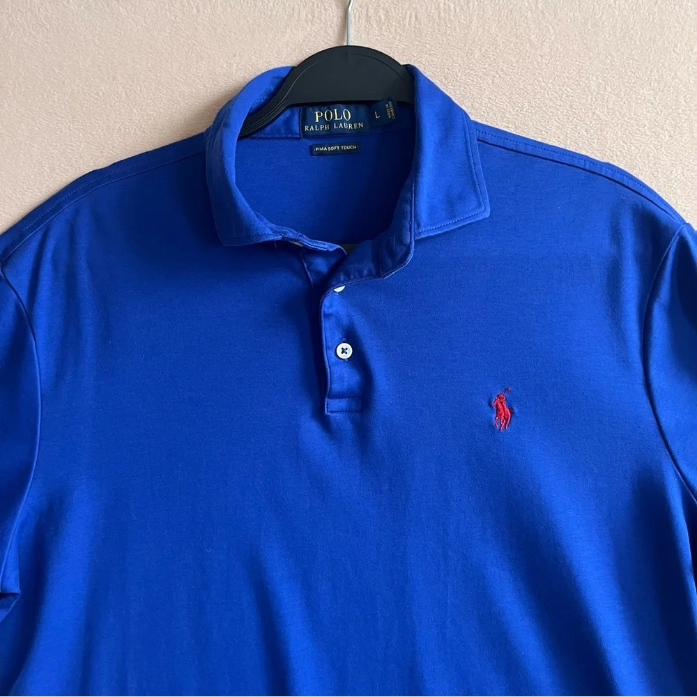 Polo Ralph Lauren Classic‎ Fit Polo Shirt Men’s L Royal Blue with Red Pony