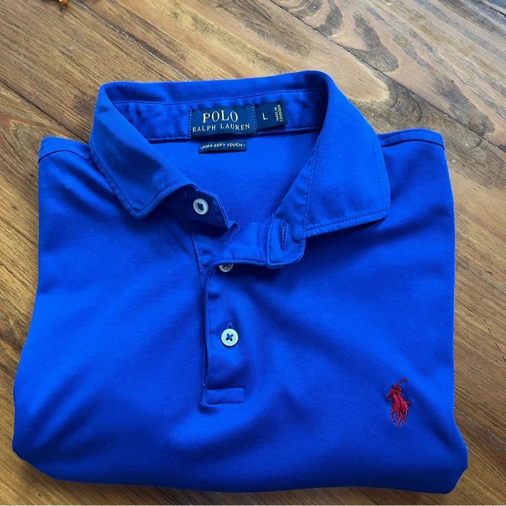 Polo Ralph Lauren Classic‎ Fit Polo Shirt Men’s L Royal Blue with Red Pony