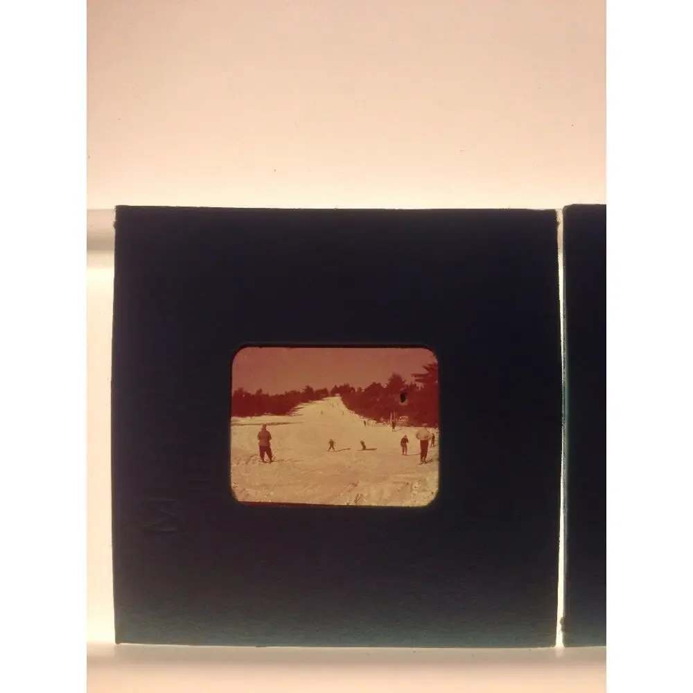 Lot of 2 Vintage 60s Snow Skiing Winter Mountain Resort Photograph Color Slides