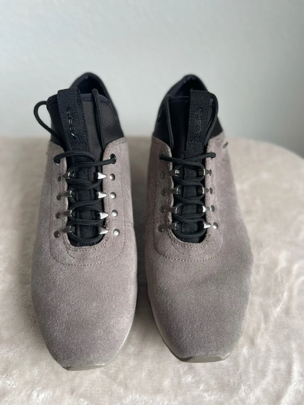 Geox Women’s Gray and Black Suede Sneakers‎