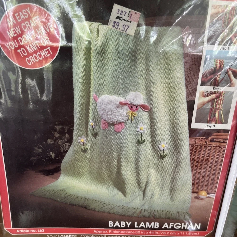 Lot Lasetta Plus Baby Lamb Afghan Crochet & Baby ABC Plus Cat Bear Afghan