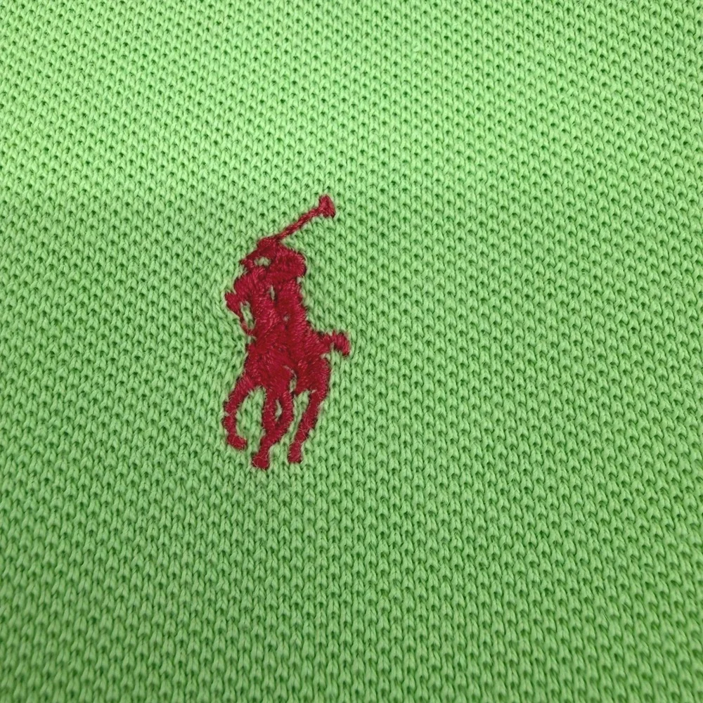 Polo by Ralph Lauren Mens L Green Polo Shirt Red Pony‎ Logo Cotton Casual