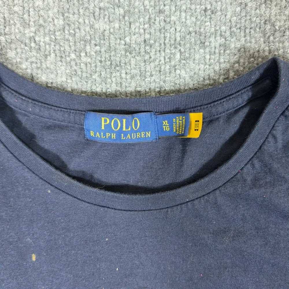 Polo Ralph Lauren Mens XL Navy Blue Polo Bear Graphic T-Shirt Camo Pants Preppy