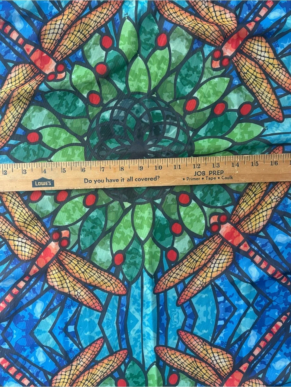 Craft Blue & Green Dragonfly Tapestry Runner with Orange Accents