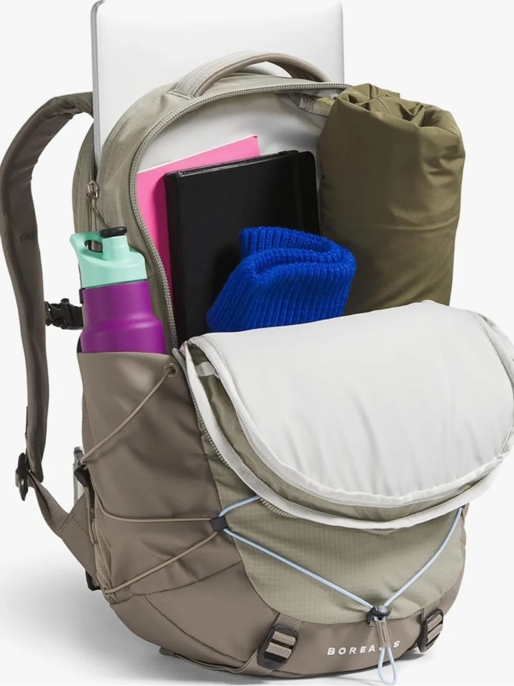 The North Face Women’s Borealis Backpack - Sage Green with Brown Accents