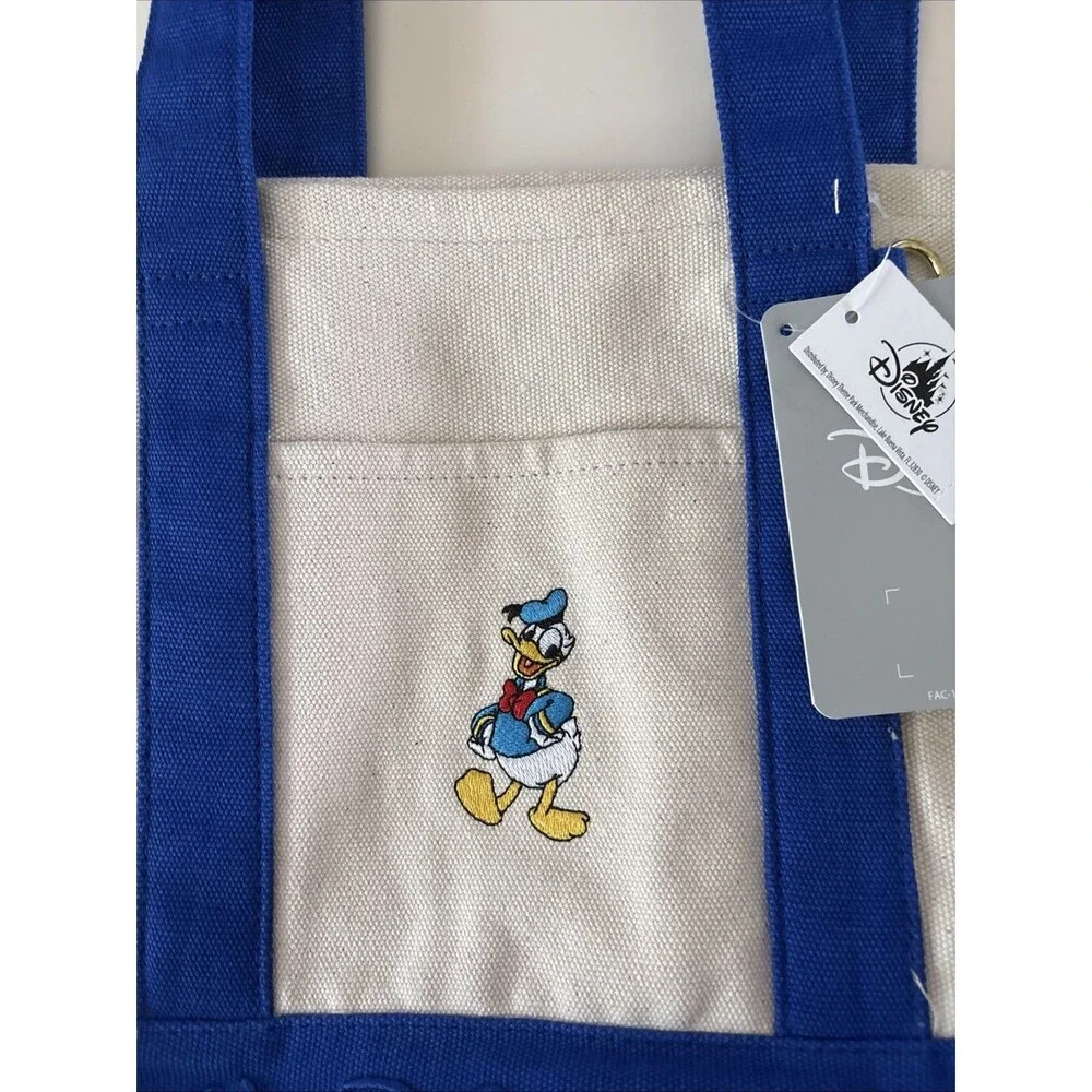 Walt Disney World Park Donald Duck Blue Canvas Mini Tote Bag 2026 NEW