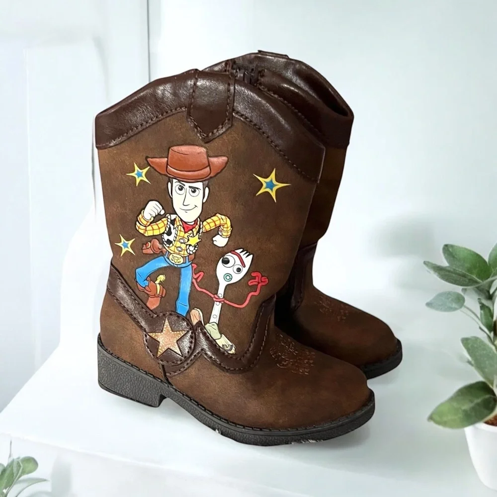 Disney Brown Woody & Forky Kids Cowboy Boots Size 6 Brown Cowgirl Western