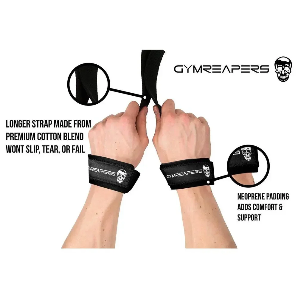 Gymreapers Lifting Wrist Straps for Weightlifting Bodybuilding Powerlifting 18”