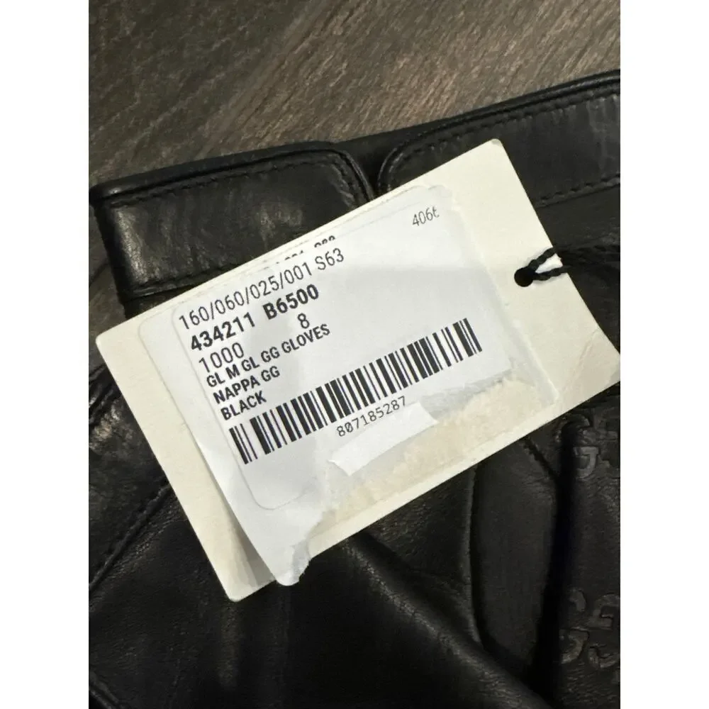 Gucci Women’s Leather gloves embellished with embossed GG logo NWT