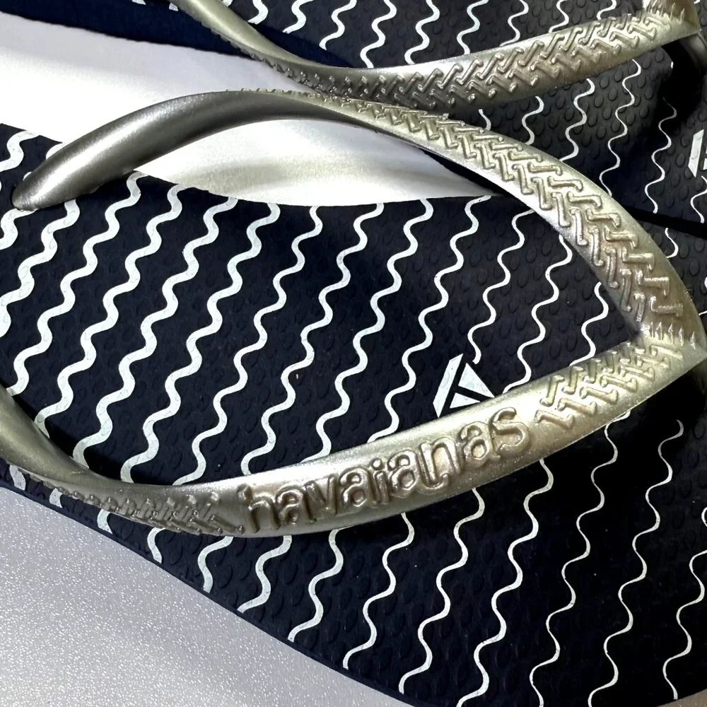 Havaianas Slim‎ Oceano Flip Flop Sandals Navy Blue Youth 2