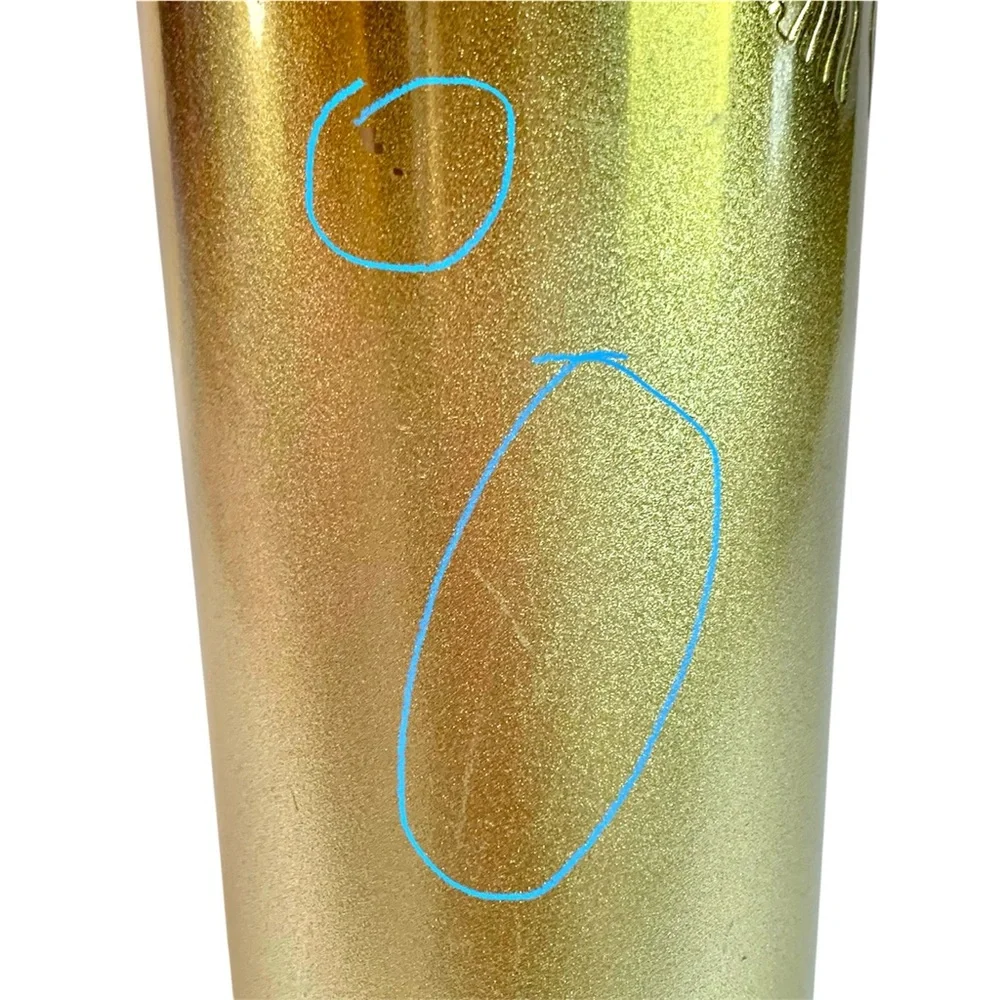 STARBUCKS 2019 Metallic Gold Glitter 24oz Stainless Steel Tumbler