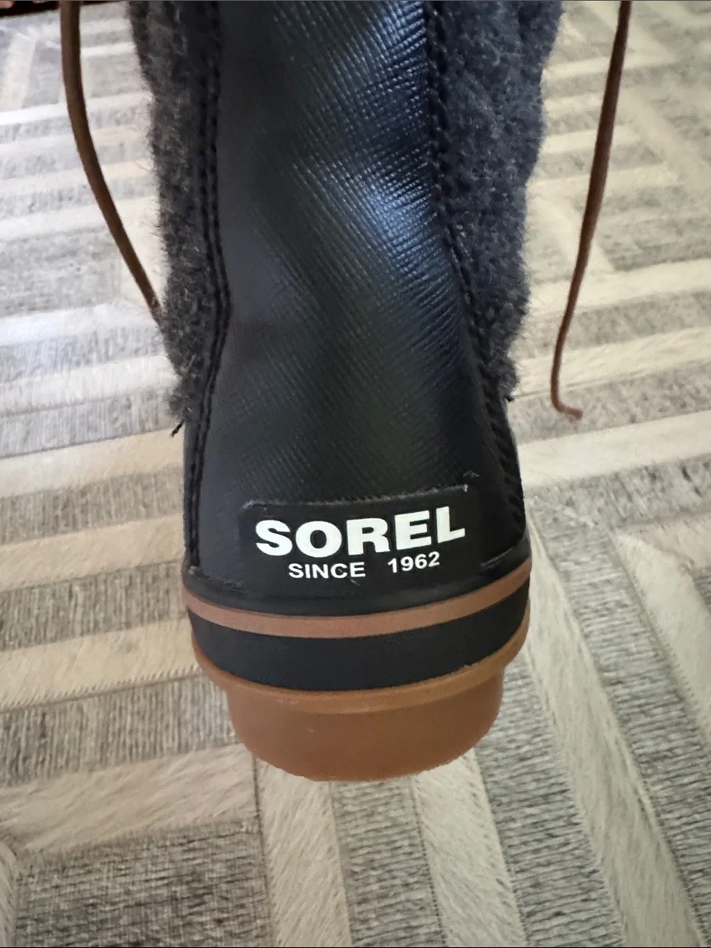 Sorel Women's Trivioli Black and Brown Winter Lace-Up Boot