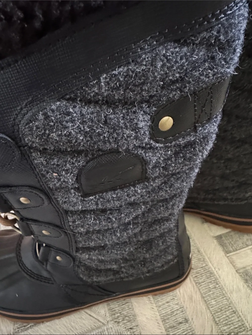 Sorel Women's Trivioli Black and Brown Winter Lace-Up Boot