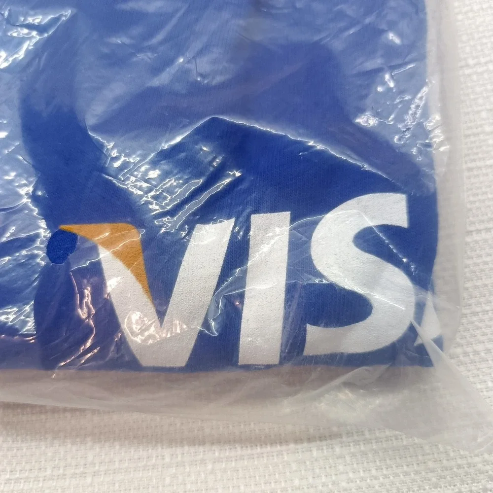 Visa Logo Blue Hanes Beefy-T Size XL (46/48) T-shirt New In Plastic‎