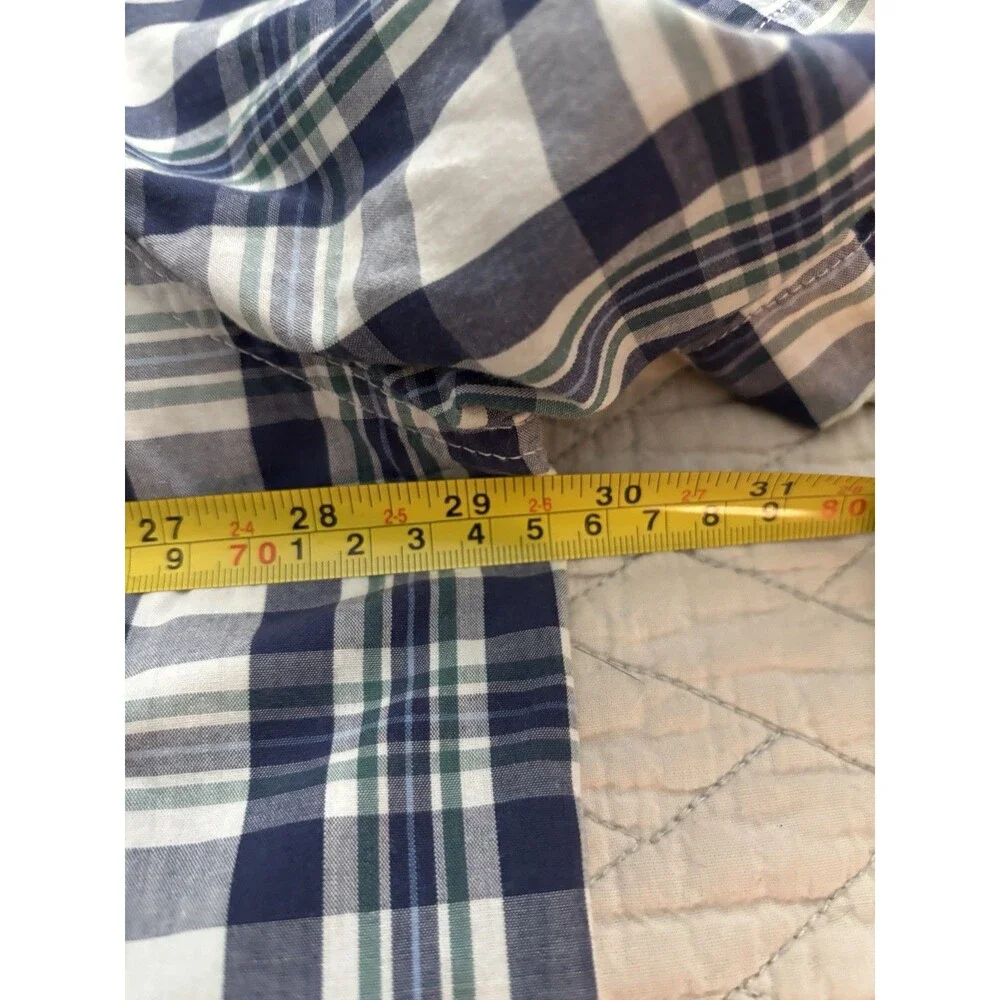 Chaps Easy Care Plaid Woven Button-Up Short Sleeve Shirt Pockets Men's 3XLT