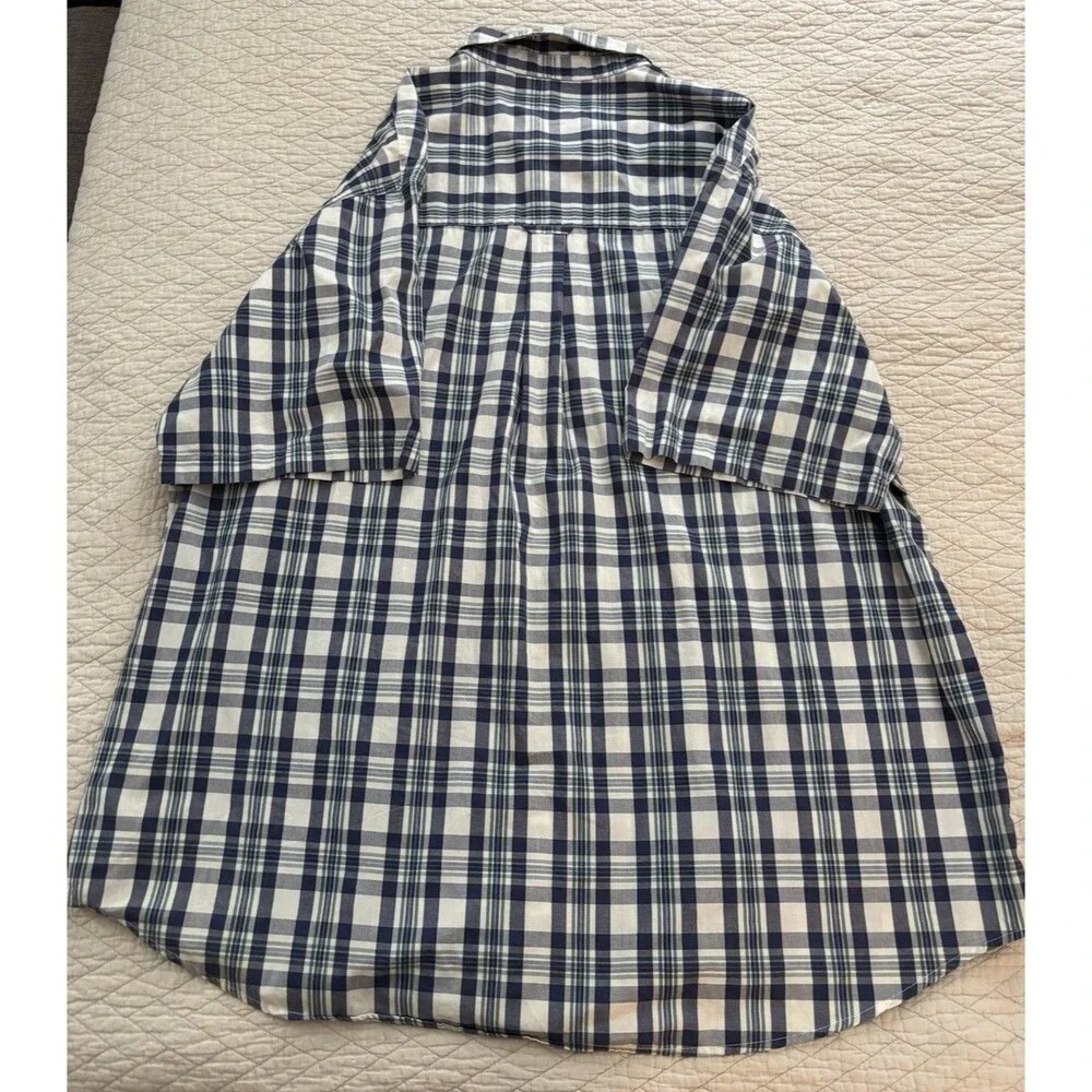 Chaps Easy Care Plaid Woven Button-Up Short Sleeve Shirt Pockets Men's 3XLT