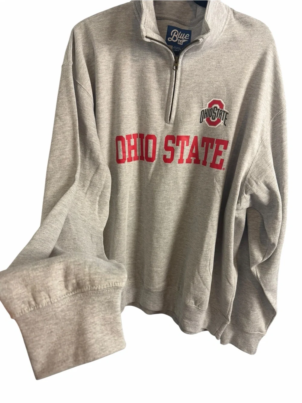 Blue 84 1/4 Zip Ohio State Gray Pullover Sweatshirt