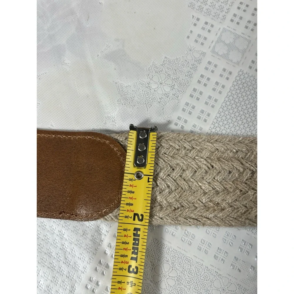 NWT J.Jill brown Genuine Leather With 100% Jute Size XL Dk Natural (BLT194621)