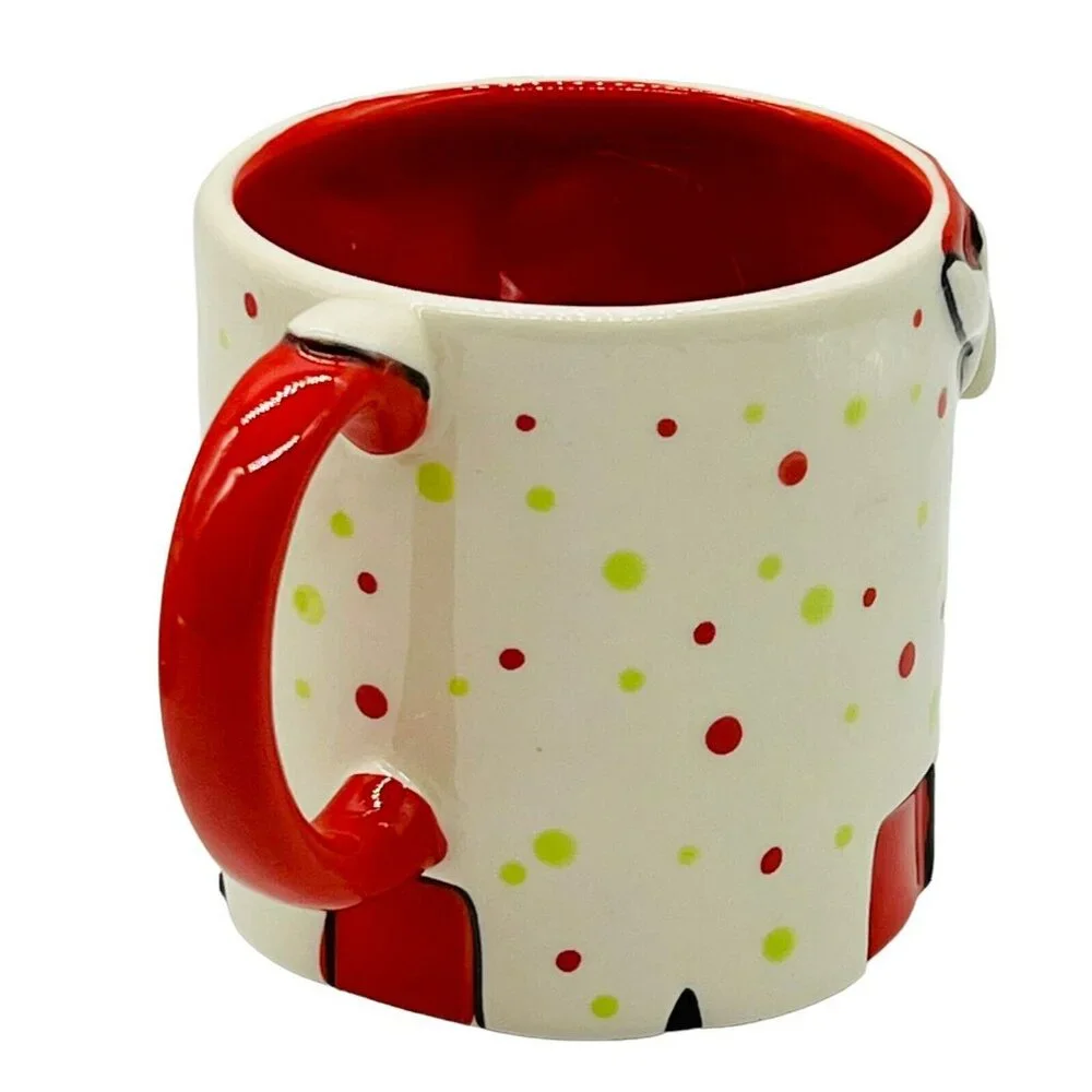 Temptations Tara Reindeer 3D‎ Design Christmas Mug Plate Set Polka Dots