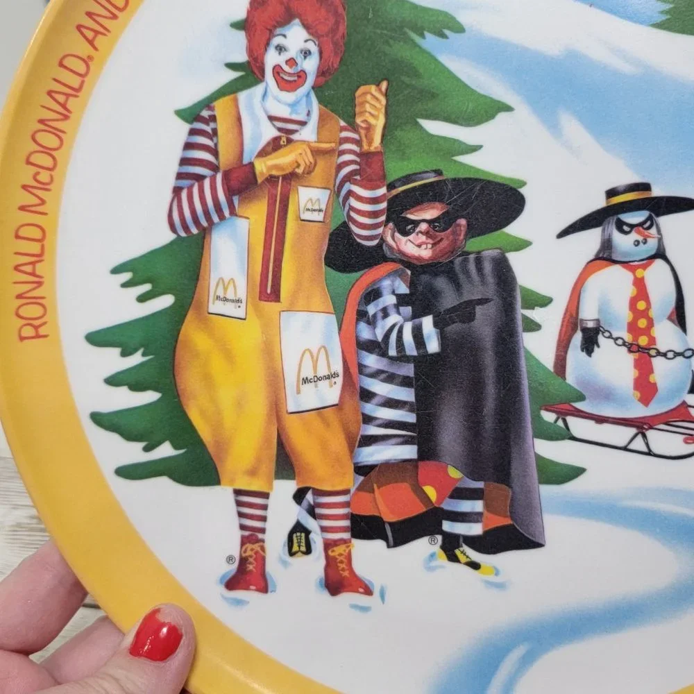 Vintage 1977 McDonald's Ronald McDonald Plate Big Mac Hamburgler Snow 10