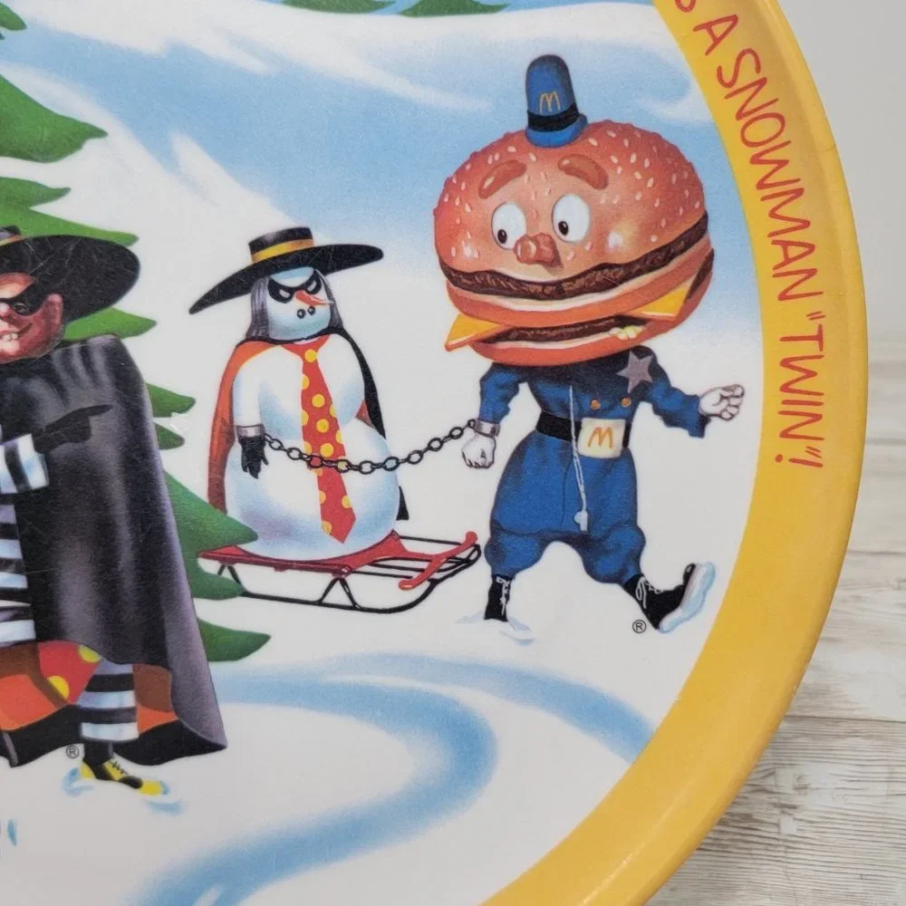 Vintage 1977 McDonald's Ronald McDonald Plate Big Mac Hamburgler Snow 10