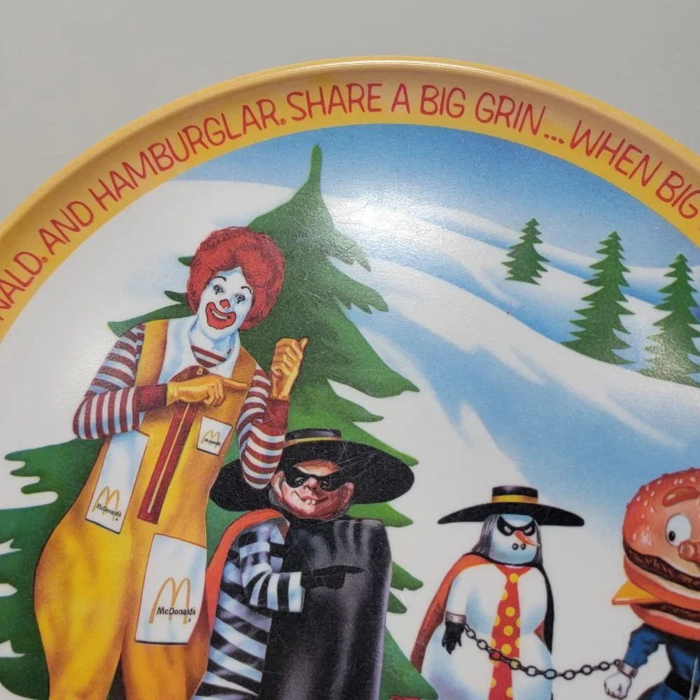 Vintage 1977 McDonald's Ronald McDonald Plate Big Mac Hamburgler Snow 10