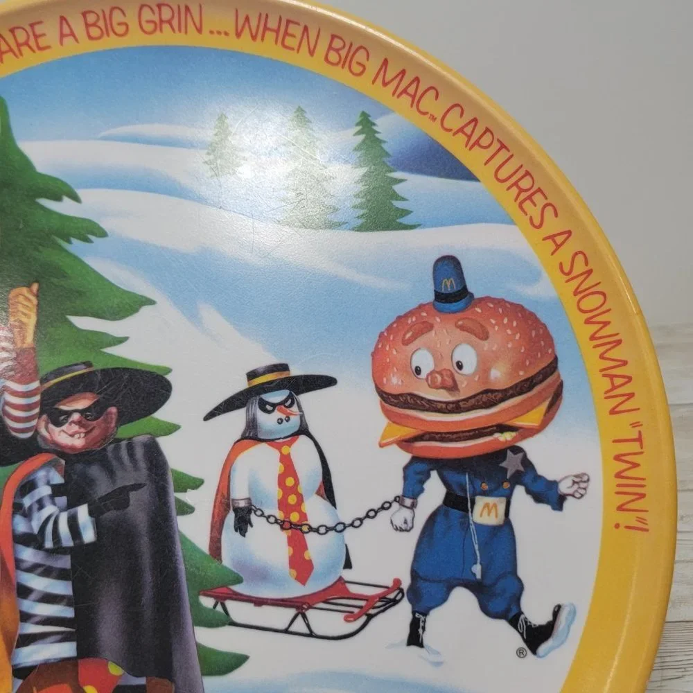 Vintage 1977 McDonald's Ronald McDonald Plate Big Mac Hamburgler Snow 10