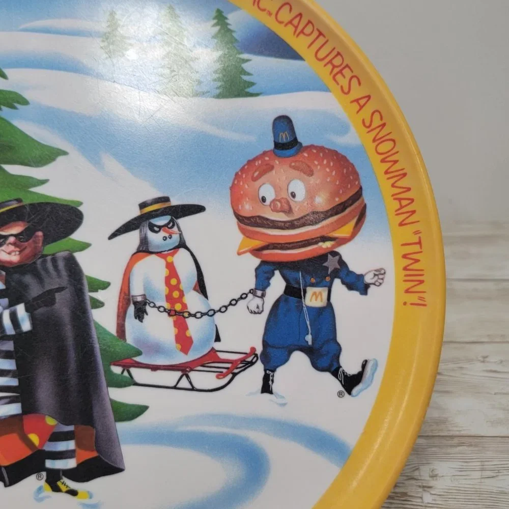 Vintage 1977 McDonald's Ronald McDonald Plate Big Mac Hamburgler Snow 10