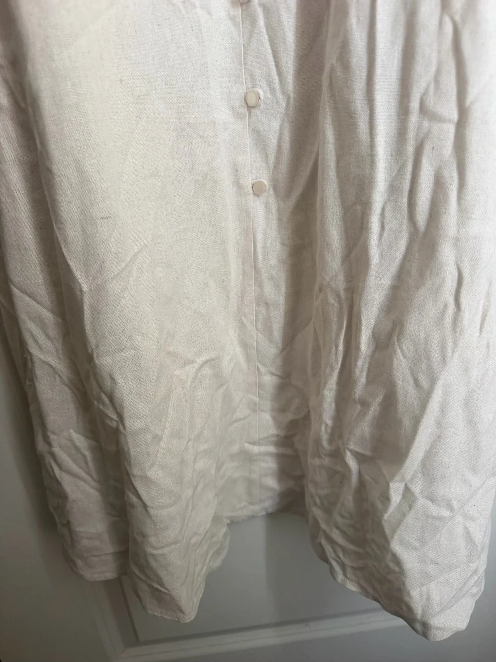 Monteau Los Ángeles linen maxi dress L neutral boho coastal fairy office casual