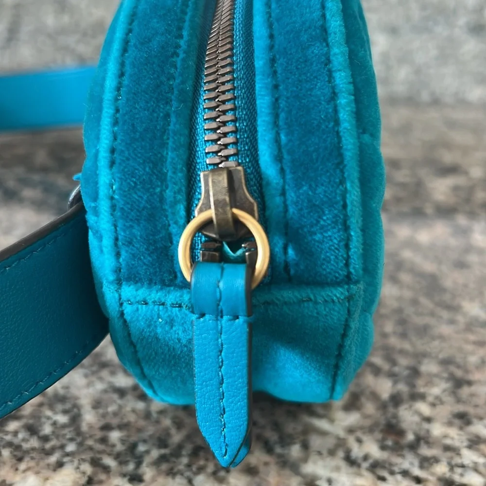 Gucci Velvet Matelasse GG Marmont Belt Bag