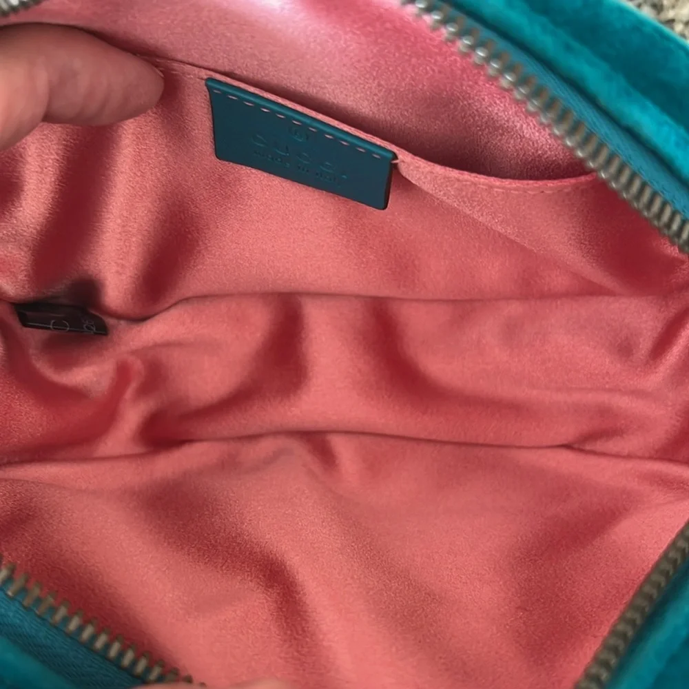 Gucci Velvet Matelasse GG Marmont Belt Bag