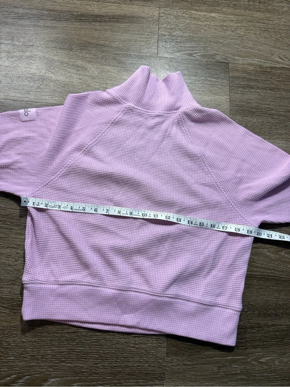 Alo Yoga Waffle Weekend Escape Mock Neck Sweatshirt Sugarplum Pink