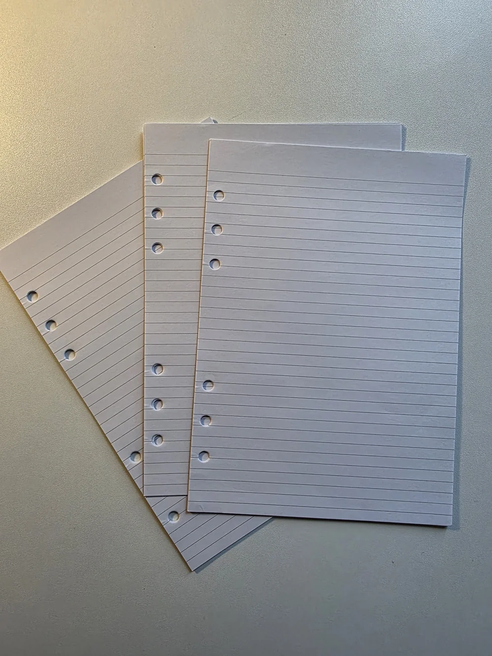 A5 White Lined Loose-Leaf Notebook Paper - 12 Sheets
