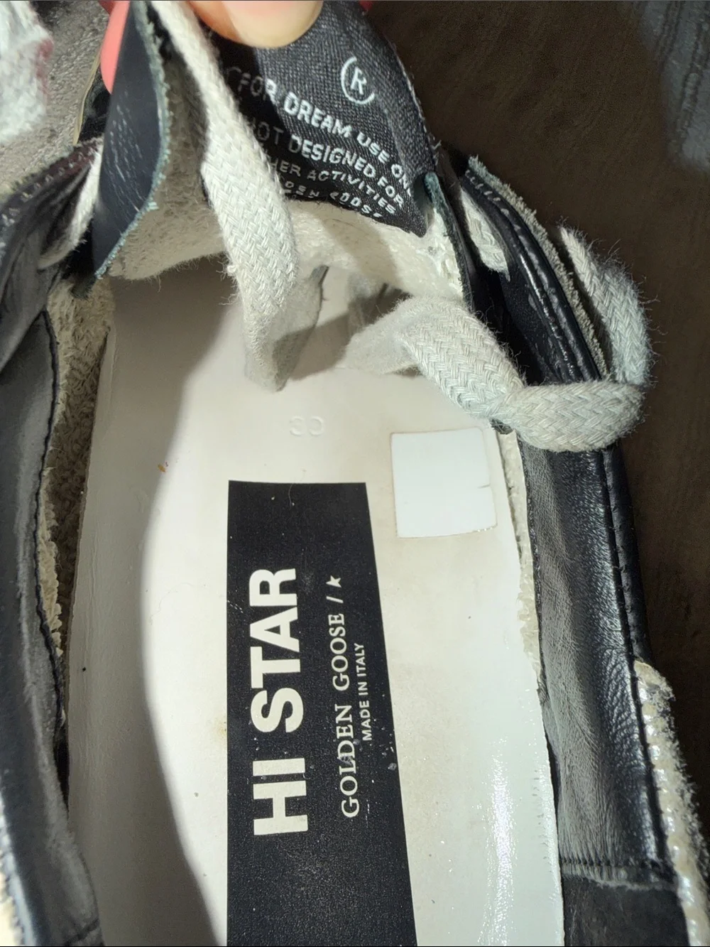 Golden Goose Women’s Hi Star Low Top Black Leather with Metallic Silver Star