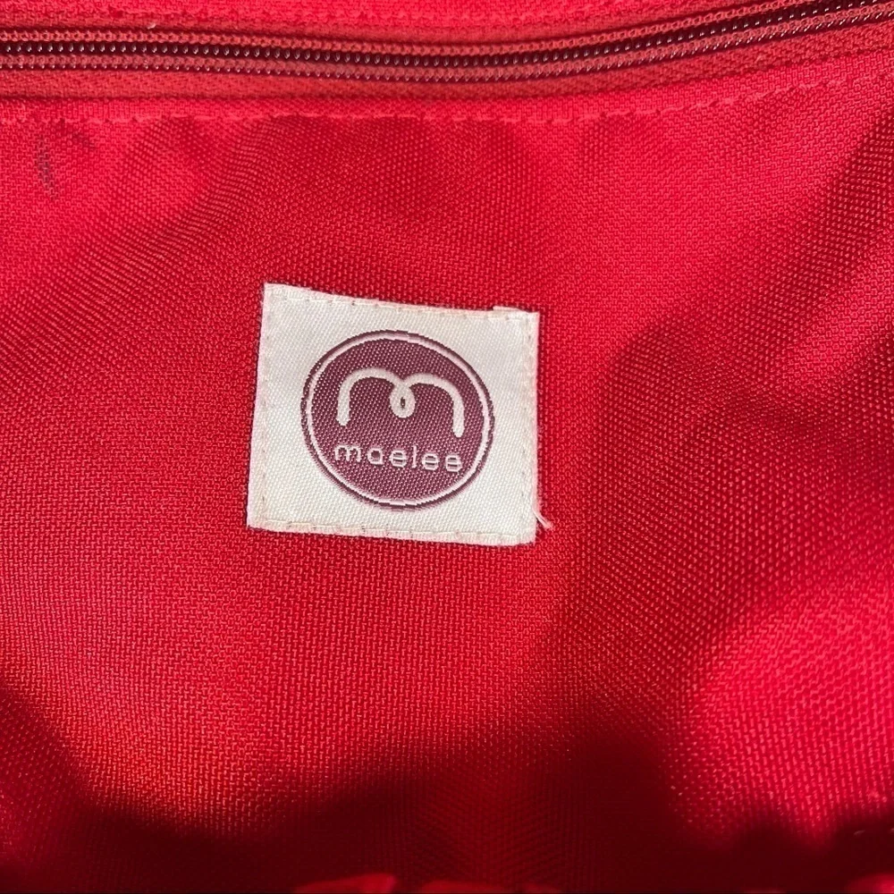 MAELEE Brown Leather Diaper Bag Baby Tote Travel Work Purse Multi Pocket