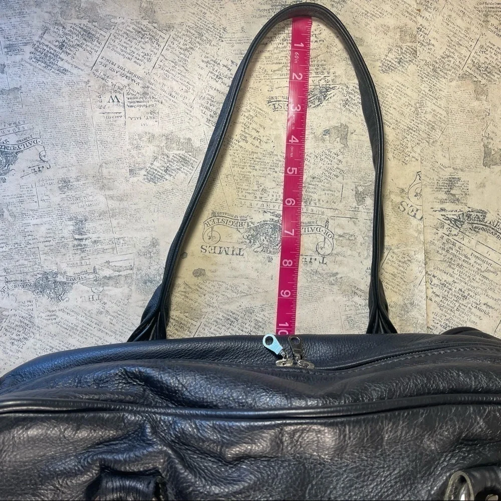 MAELEE Brown Leather Diaper Bag Baby Tote Travel Work Purse Multi Pocket
