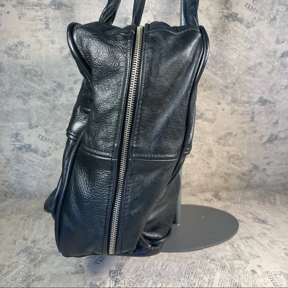 MAELEE Brown Leather Diaper Bag Baby Tote Travel Work Purse Multi Pocket