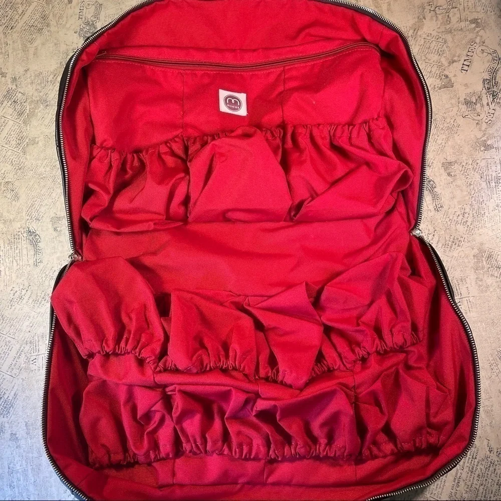 MAELEE Brown Leather Diaper Bag Baby Tote Travel Work Purse Multi Pocket