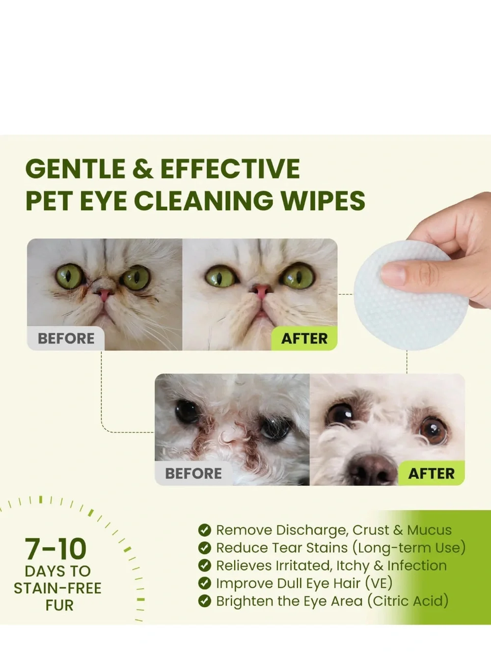 Paw Sono Gentle Pet Eye Cleaning Wipes 100 Plant Based Hydration Soothing Relief
