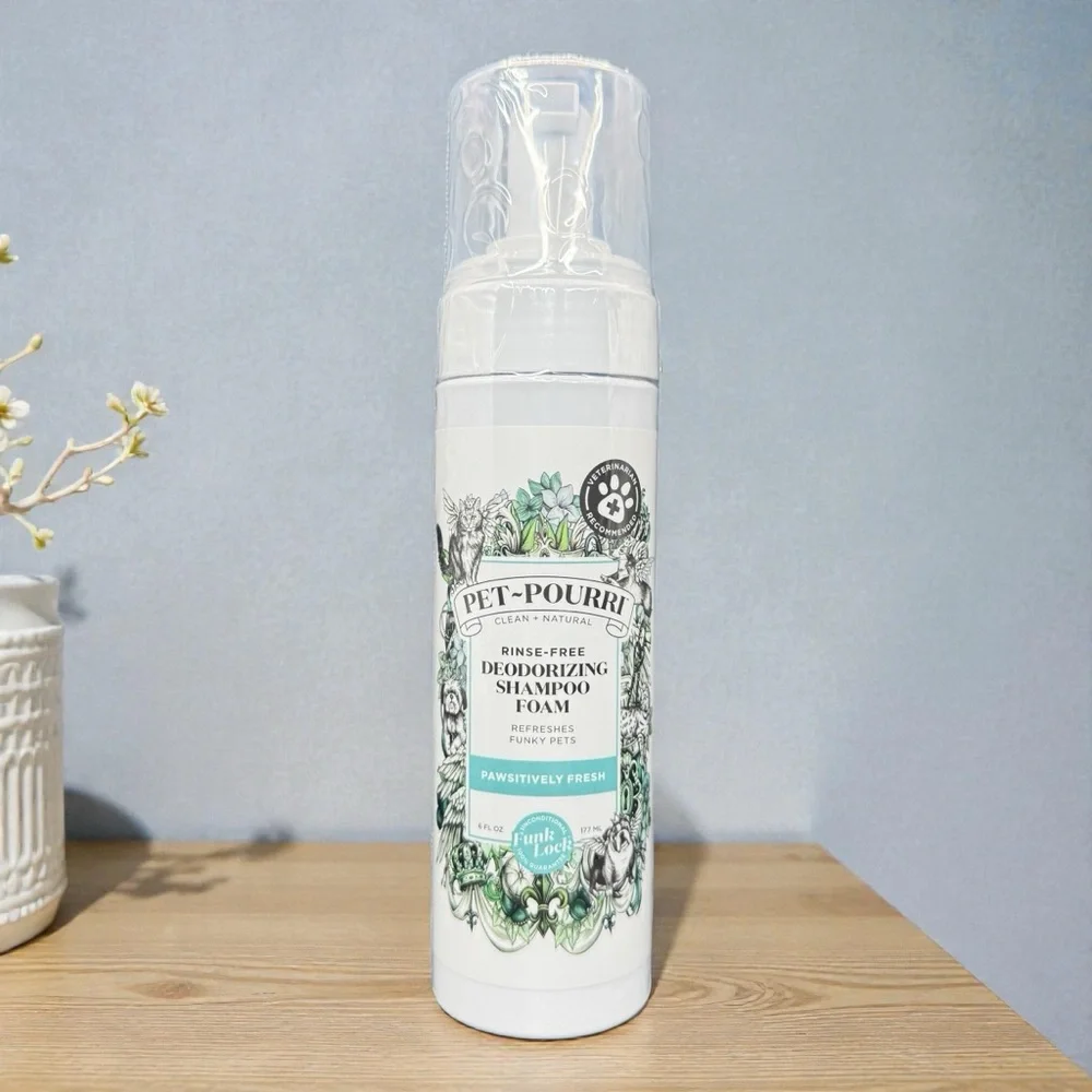 Pet-Pourri Dog Shampoo Rinse Free Foam Deodorizing Dry Wash For Pets 6oz Refresh