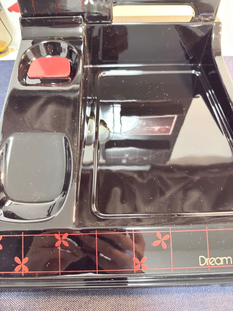 【Unopened/Operation OK】Super Rare Showa Retro Telephone Stand with Music Box Clock, Lacquerware Style, Vintage Item
