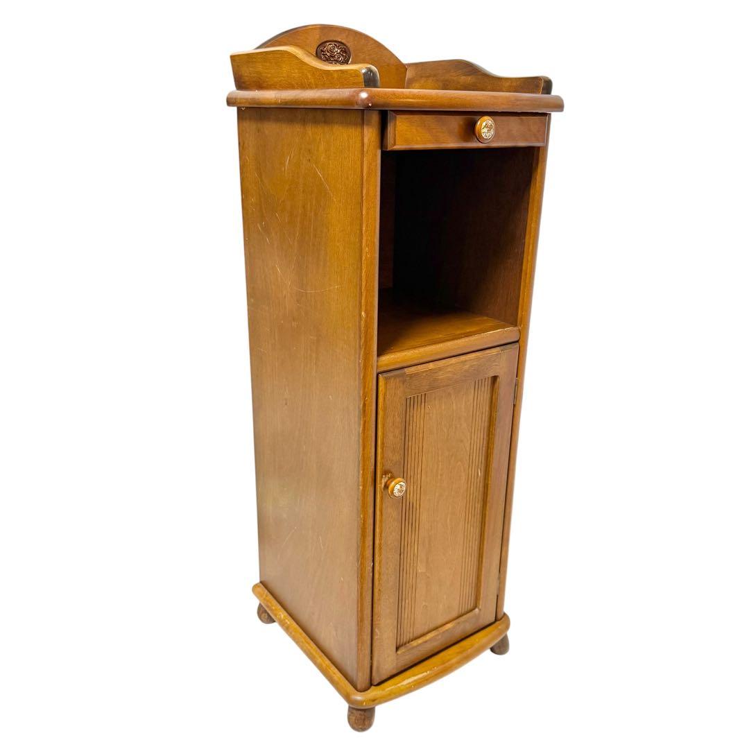Akebono Kōgei Telephone Stand Wooden Storage Furniture Showa Retro Furniture Antique