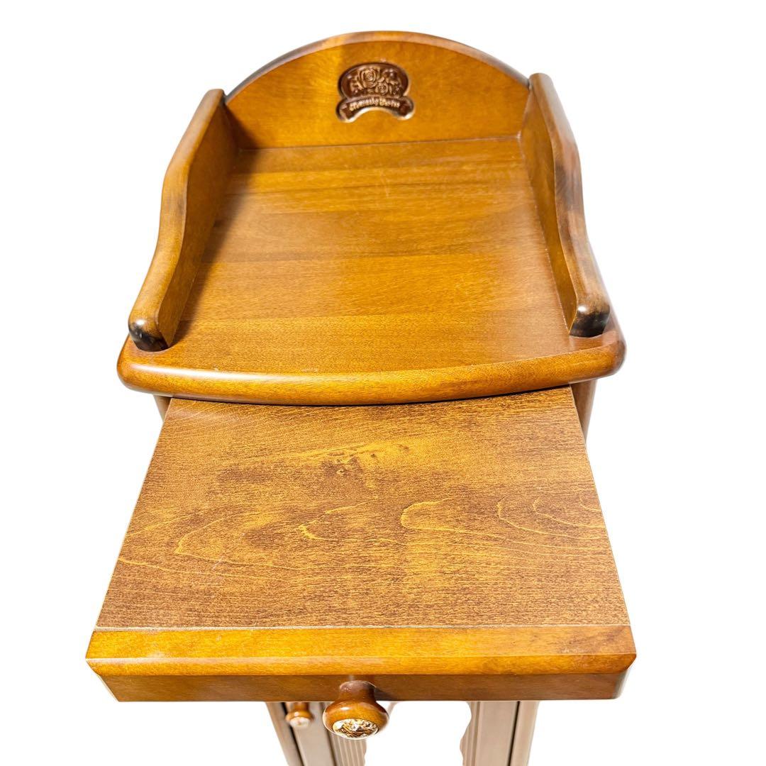 Akebono Kōgei Telephone Stand Wooden Storage Furniture Showa Retro Furniture Antique