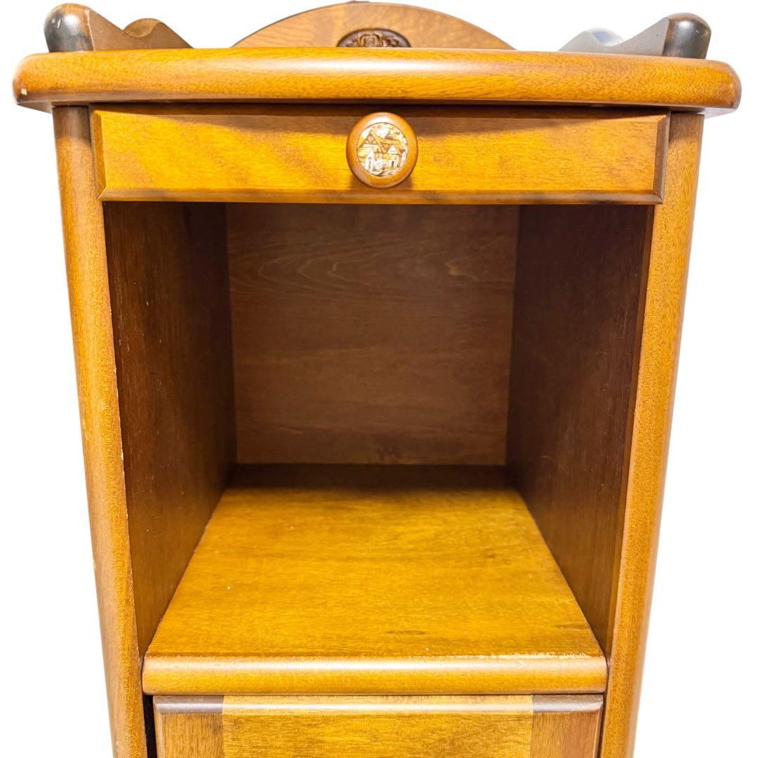 Akebono Kōgei Telephone Stand Wooden Storage Furniture Showa Retro Furniture Antique